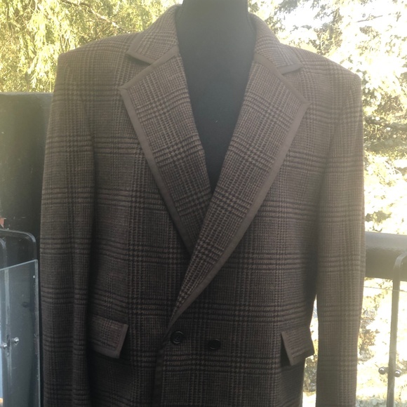 NWOT Cottagecore Plaid Classic Virgin Wool Aquascutum Brown Blazer - Picture 1 of 6